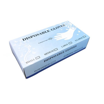Hot Selling Manufacturer Custom Design Folding Recyclable Cardboard Textured Medical Nitrile Packaging Box With Tear Off Tape