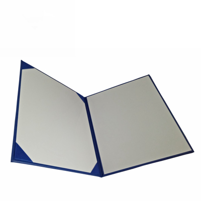 ODM Accept Royal Blue A4 Booklets Awards PU Diploma Holder With Custom Foil Embossed Logo